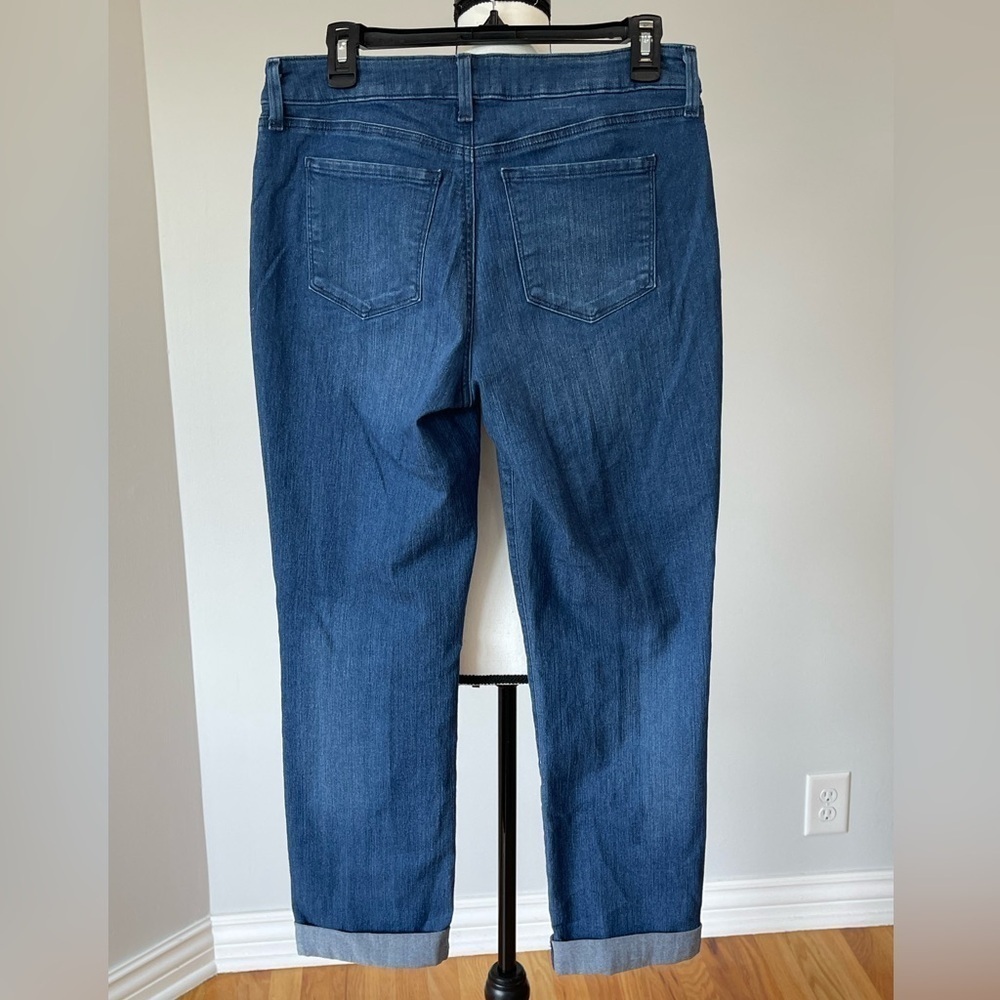 NYDJ size 6 cuffed Jessica relaxed boyfriend Lift & Stuck denim jeans casual View 2